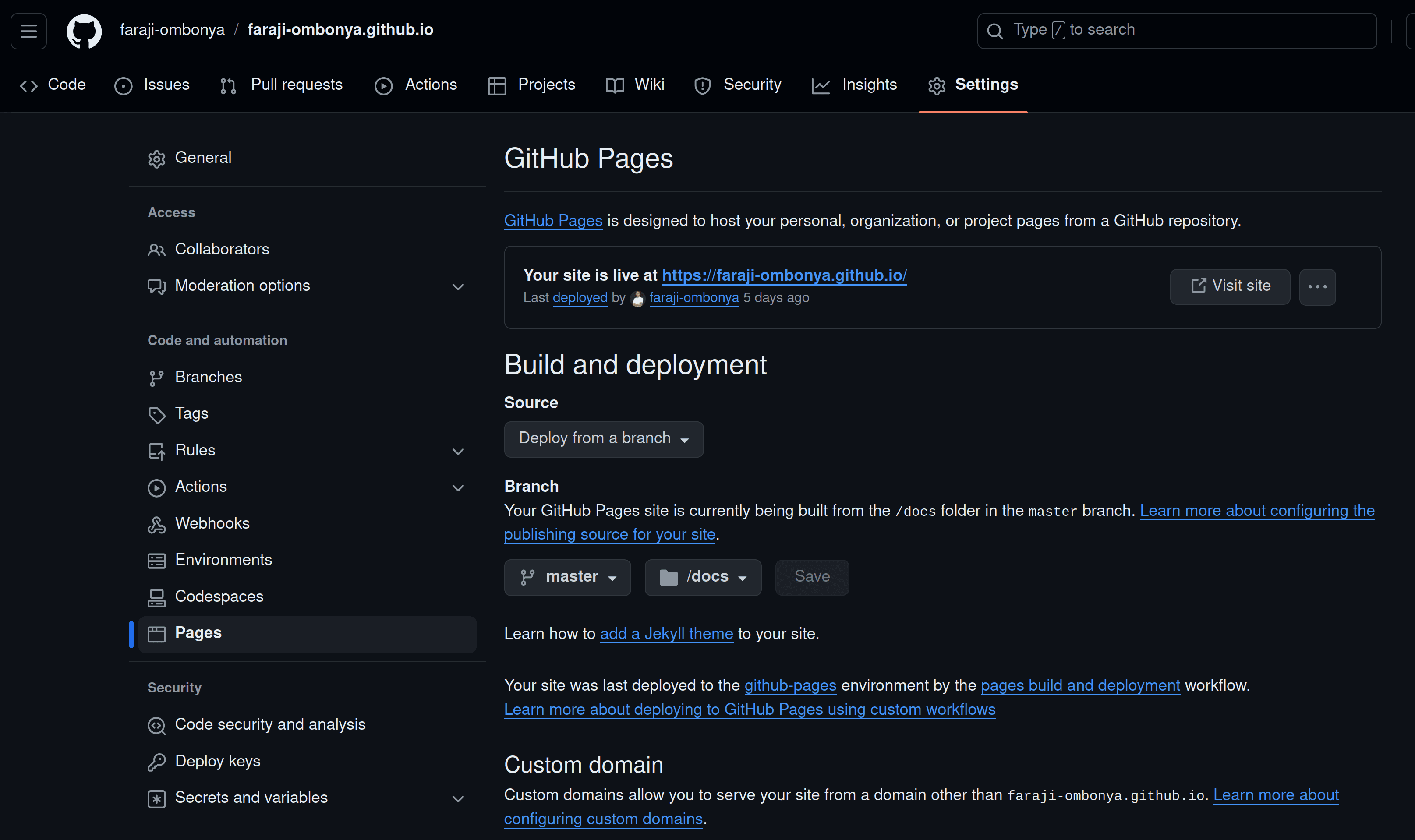 gh pages settings 2